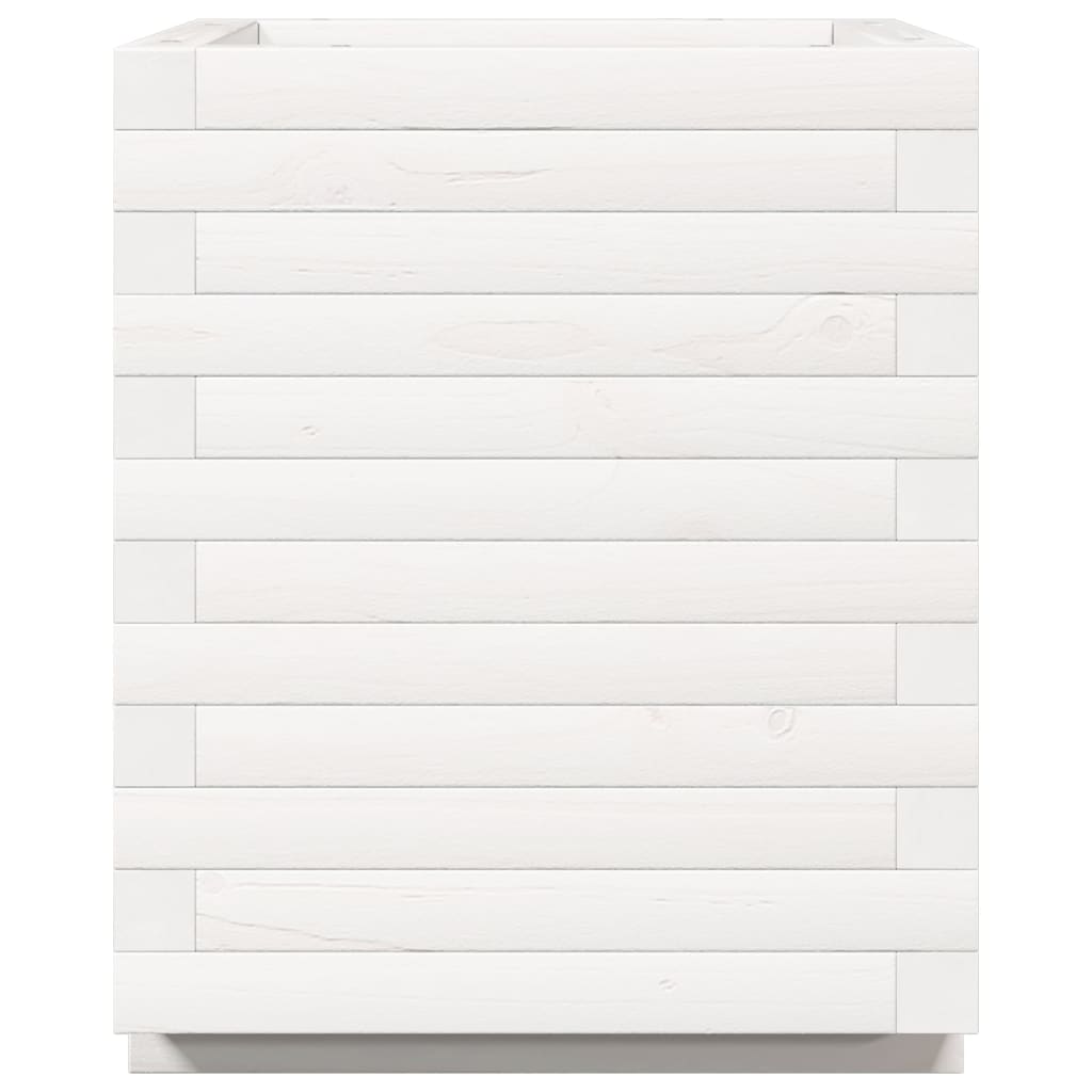 Jardinière bac lit surélevé plantes fleurs terrasse jardin 40 x 40 x 49,5 cm bois de pin massif blanc 02_0037567 - 3