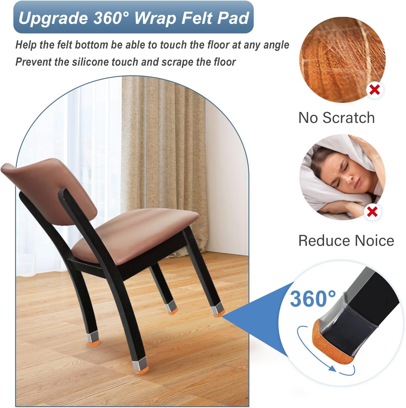 Set di 16 tappi quadrati in silicone per gambe di sedie per