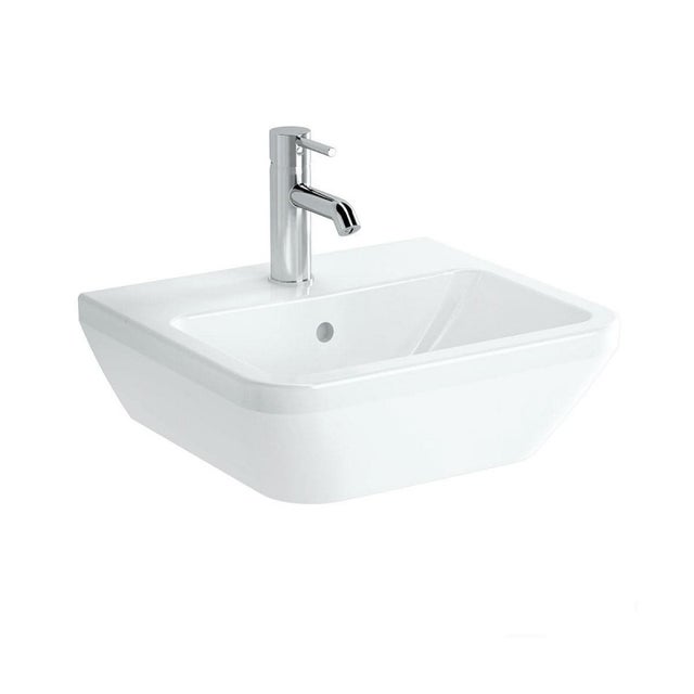 Integra Lavabo 45x40 cm avec trou pour robinetterie au milieu, Blanc (7047-003-0001)