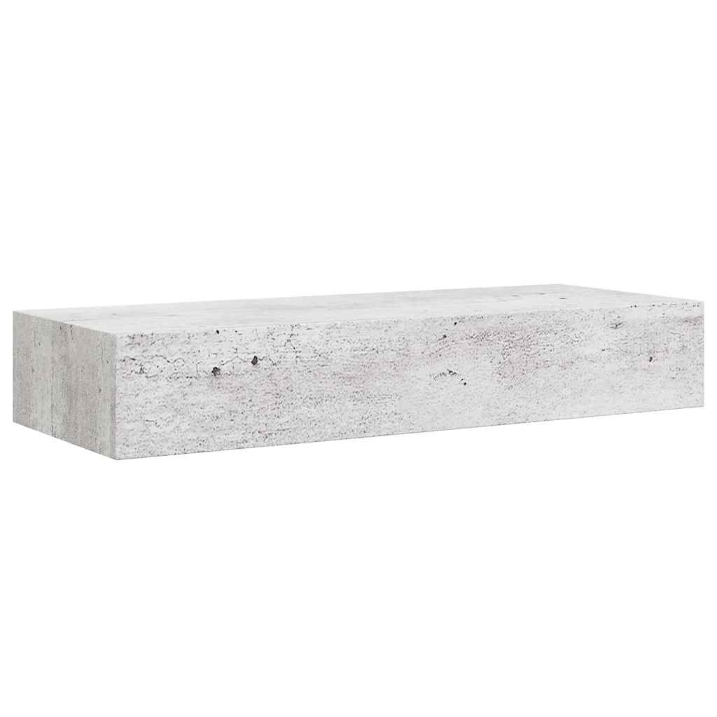 vidaXL Étagère à tiroir murale Gris béton 60x23,5x10 cm MDF - 4