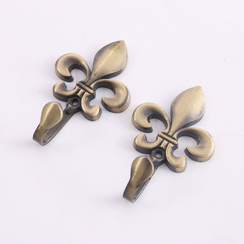 2-częściowe haczyki ścienne na zasłony, metalowe grawerowanie w stylu vintage, dekoracyjne wieszaki, do wieszania ubrań w szafach, garderobach itp.