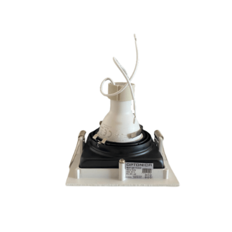 Support Spot Encastrable GU10 Orientable Carré Blanc/Noir - SILAMP - 5