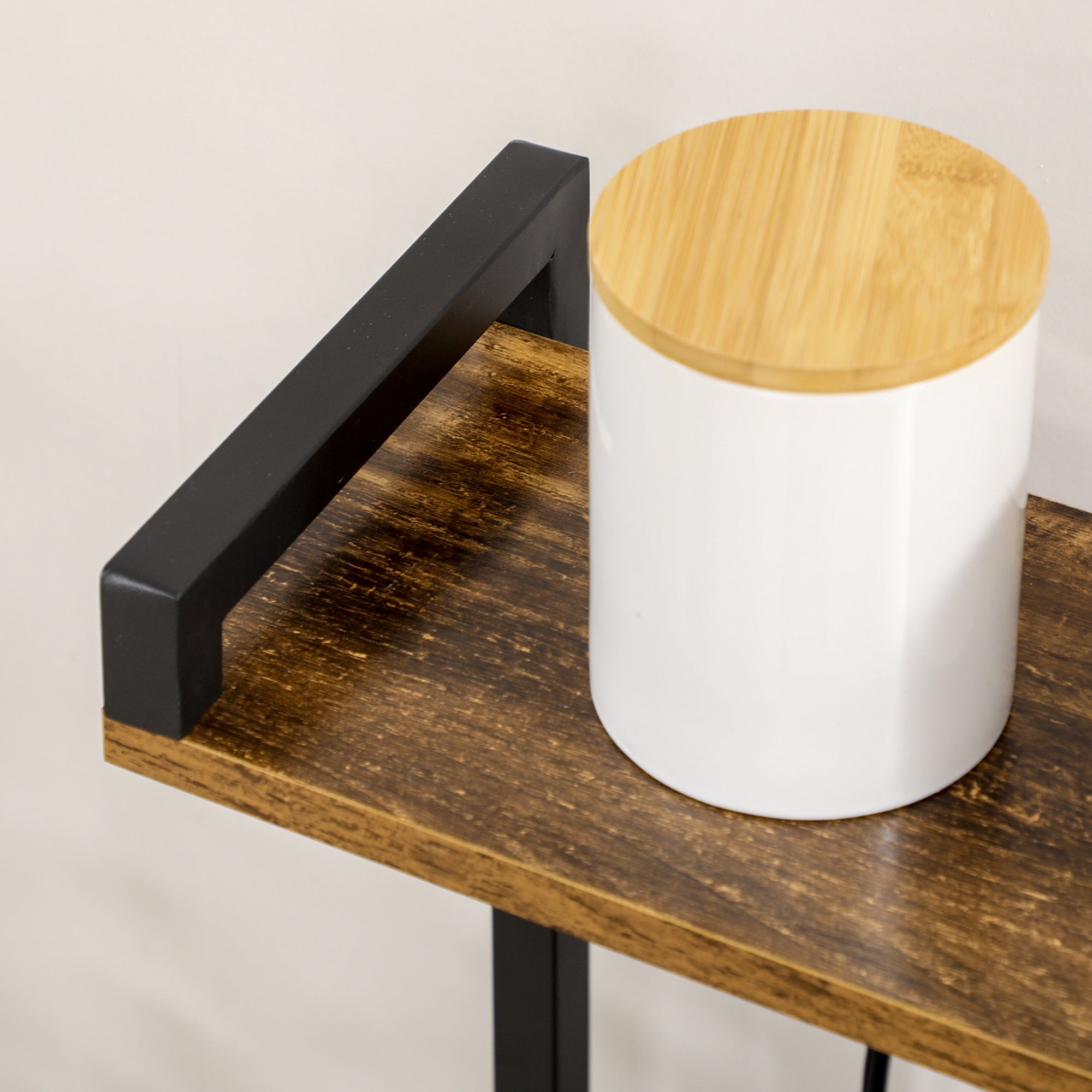 Estante de Cocina HOMCOM Melamina de Madera, Acero Marrón Rústico 90x42x130 cm - 4