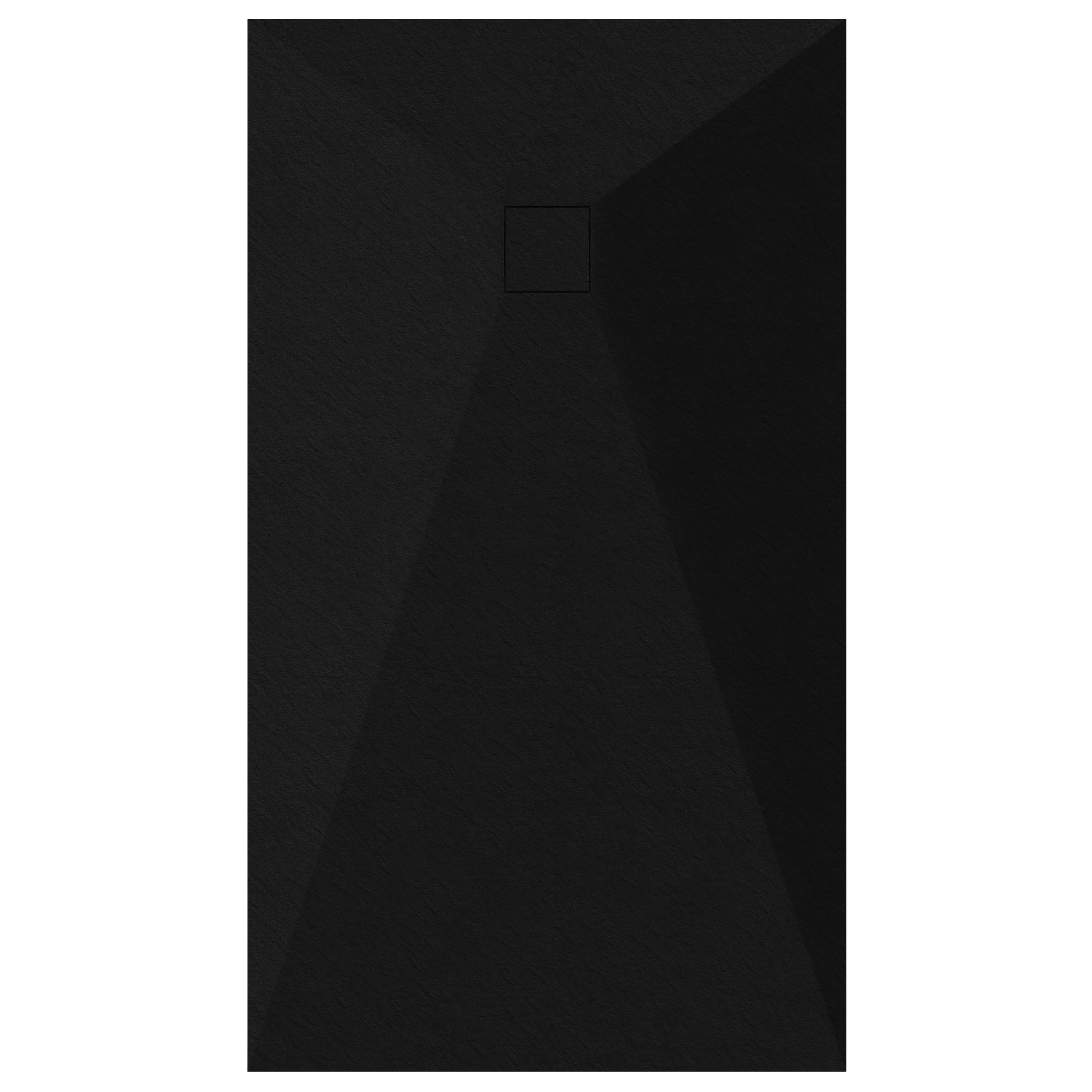 Brodzik STONE SEVANTE prostokątny 160x70 czarny z syfonem 1 szt.