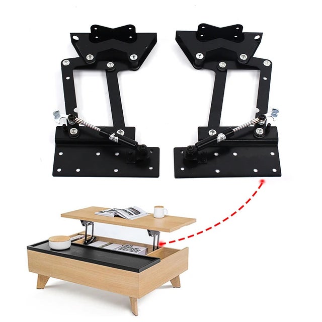 Sourcing Map Lot De 2 Mécanismes De Table Basse Relevables, Mécanisme De 16,5 Cm, Ressort De Charnière, Capacité De Charge 45,4 Kg Pour Table à Thé, Table Basse, Accessoire De Meubles