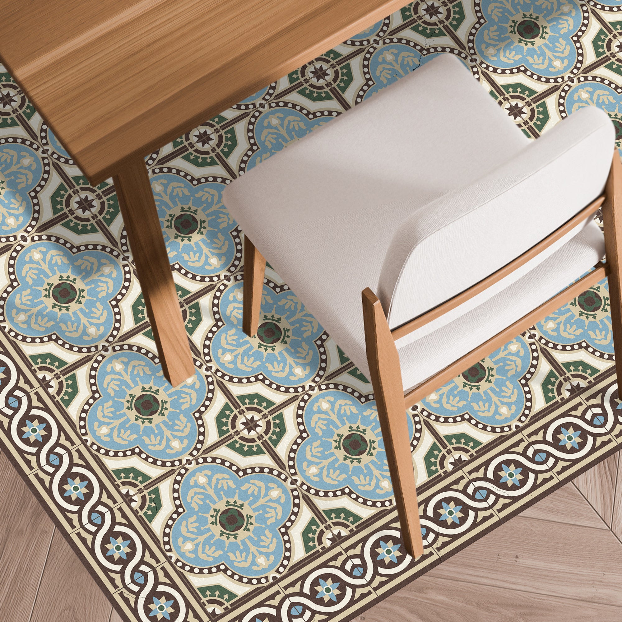 Tapis antidérapant en vinyle Diva 160x240 cm - PVC imprimé, lavable, ignifuge, pour le salon et la cuisine - 4