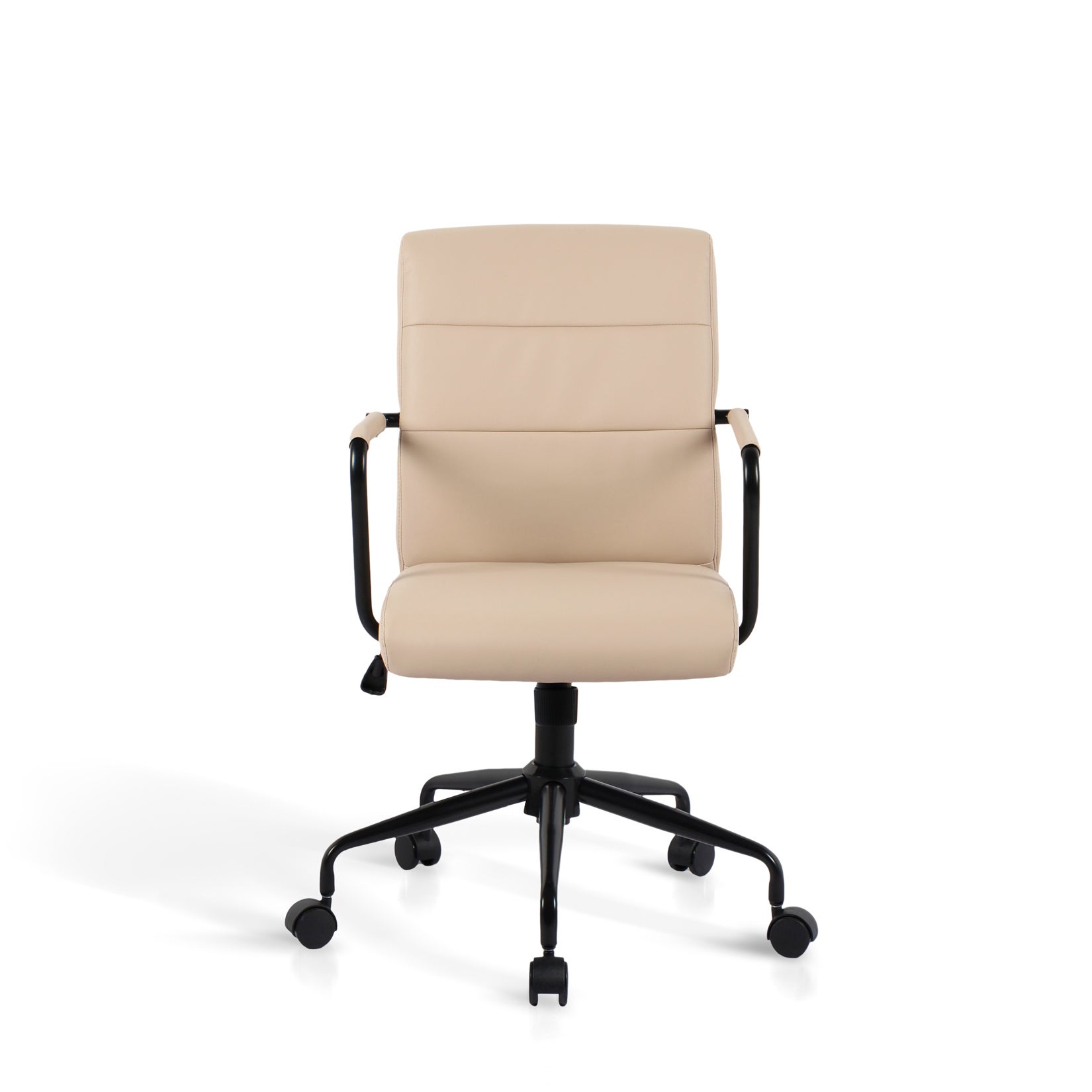 Chaise De Bureau Ergonomique Avec Housse En Chenille Beige - Hauteur Réglable, Roulettes (61x56x76-86cm)