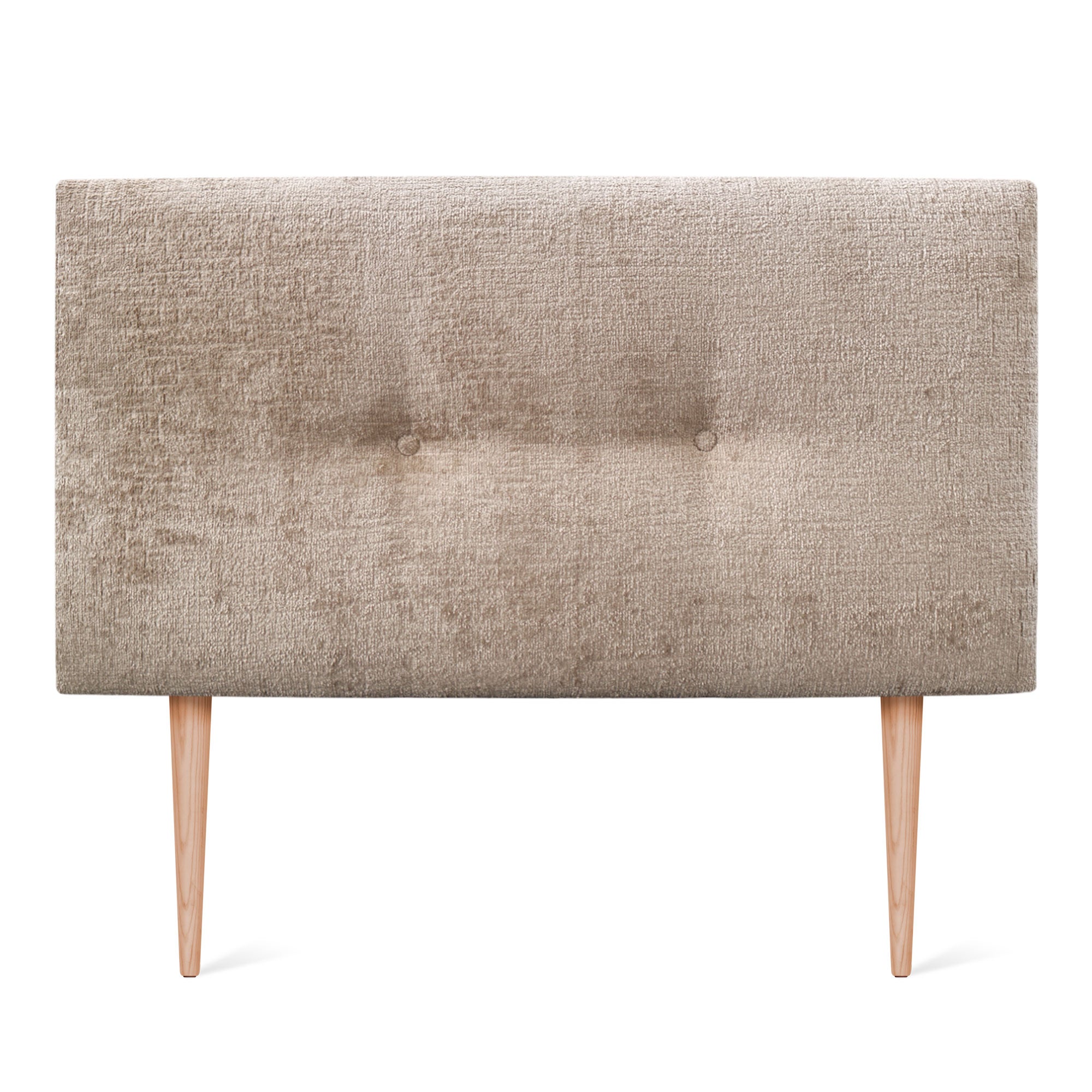 DHOME Testiera in lana ecologica premium finitura semplice con bottoni e gambe testiera imbottita per letto camera imbottita (Marrone Chiaro, 110 cm) - 3