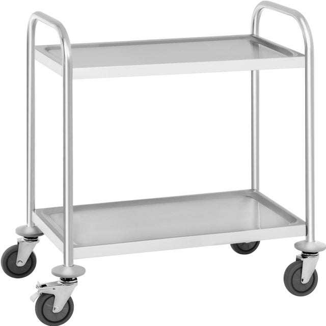 Carrello Da Cucina In Acciaio Inox 3 Ripiani – 75x40x83,5 Cm, Ruote Universali, Capacità 20 Kg Per Piano, Maniglia Ergonomica