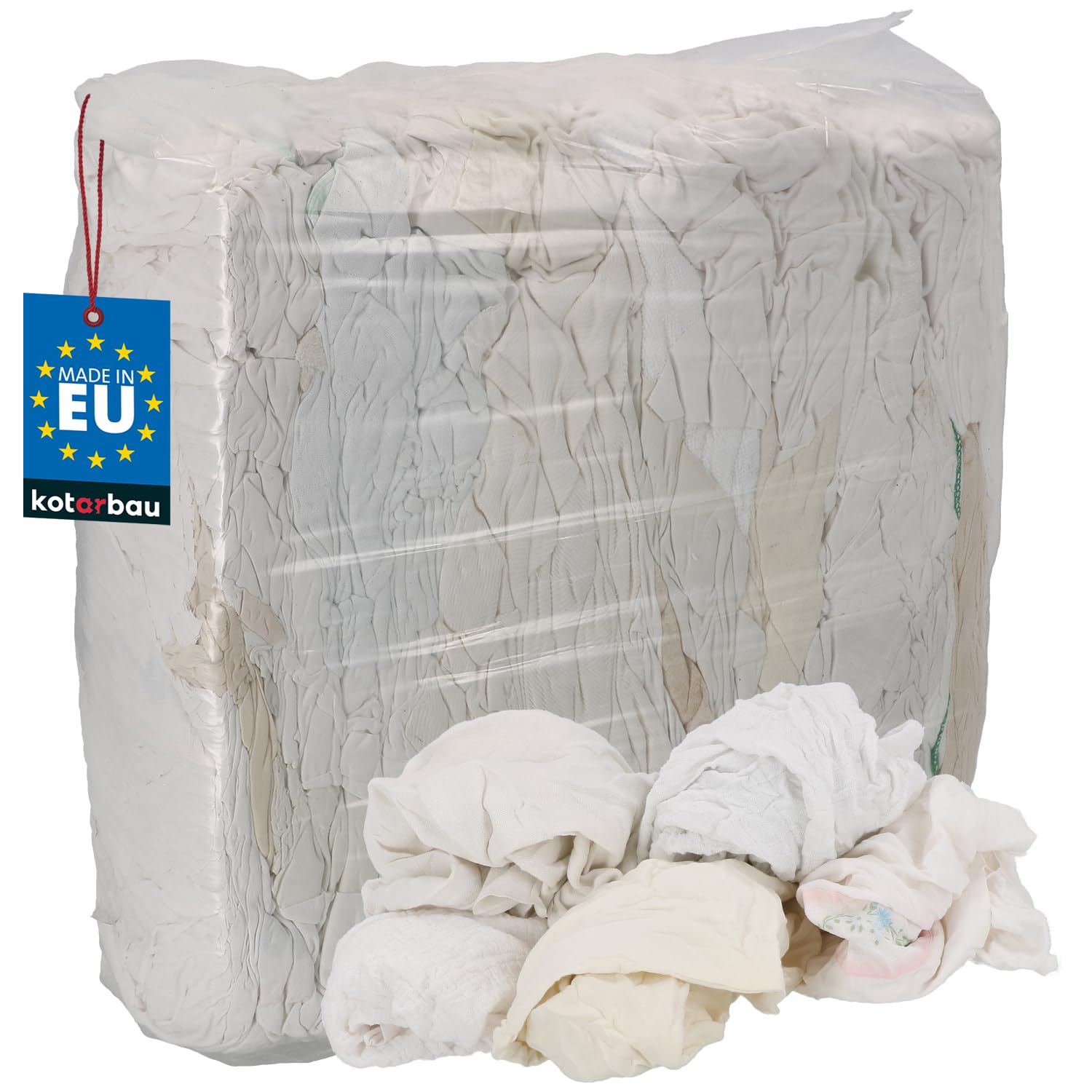 Czyściwo bawełniane białe przemysłowe cięte 100% cotton szmaty chłonne 10kg - KOTARBAU