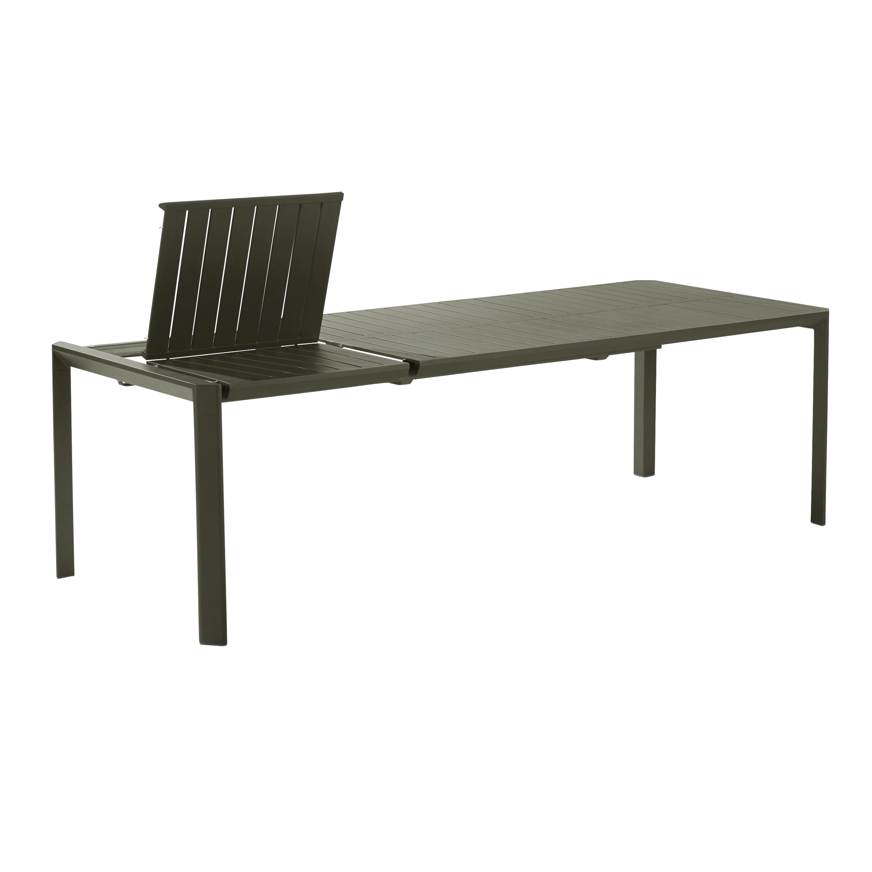 Rozkładany stół ogrodowy NATERIAL Idaho z zielonego aluminium o wymiarach 180/240x76x100 cm - 8