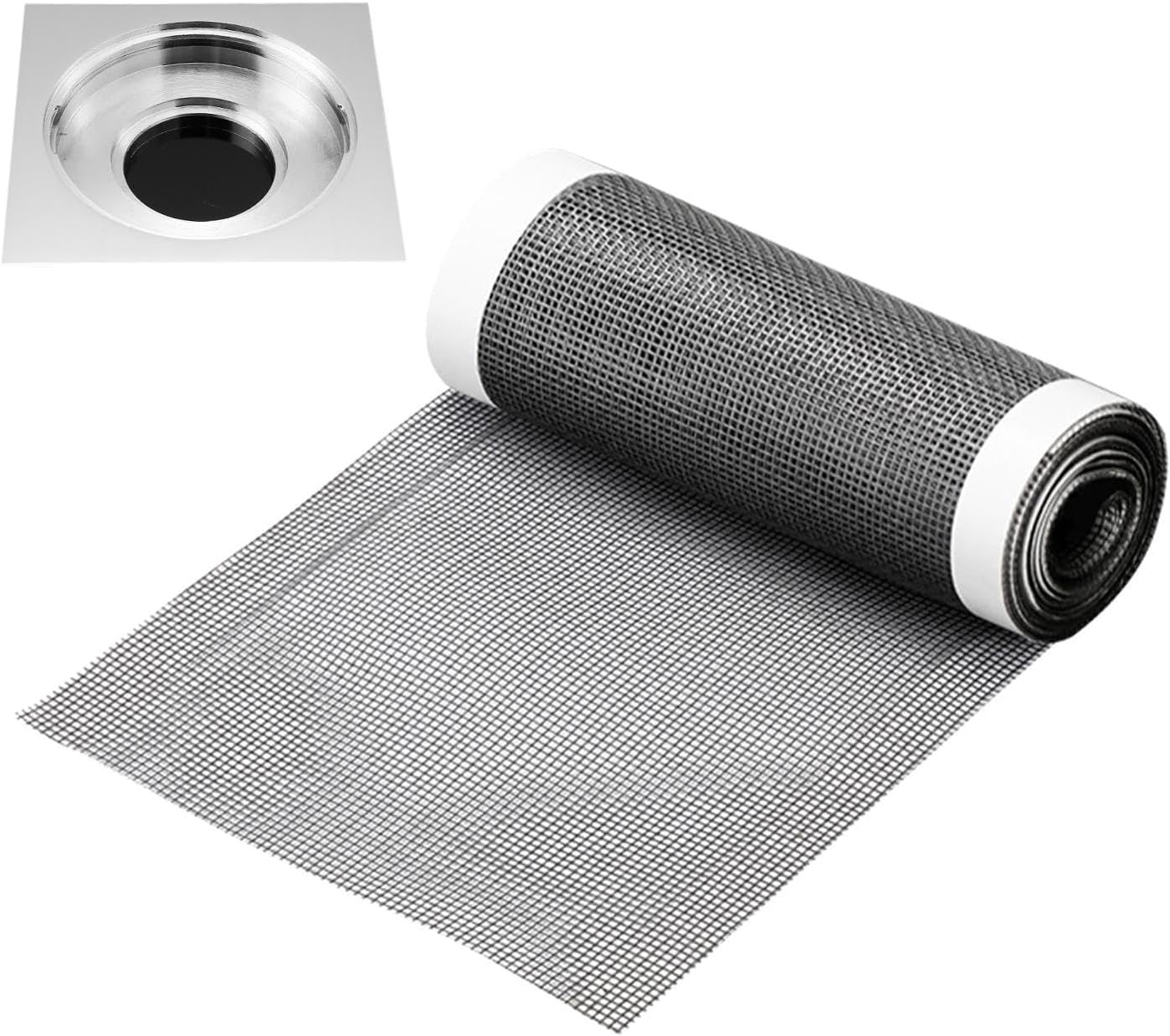Samoprzylepny łapacz włosów pod prysznicem – adapter odpływowy 12 cm x 400 cm, filtr sitkowy do zlewu