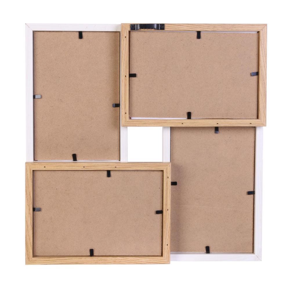 Cadre photo pêle-mêle 4 photos marron blanc - 3