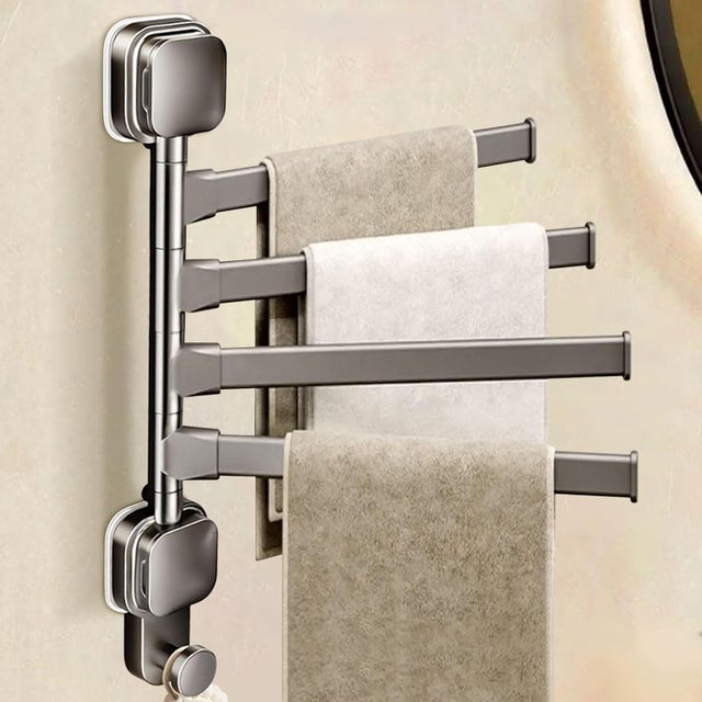 Porte-serviettes Mural 4 Barres Inox – Réglable, Finition Chrome, Salle De Bain