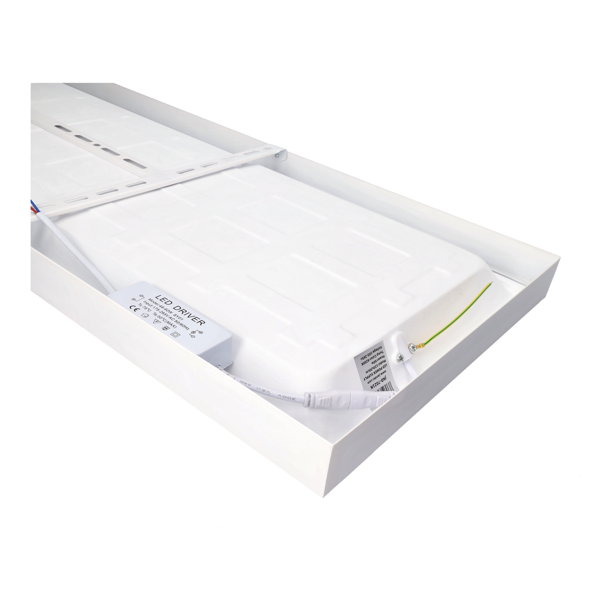 Jandei 8x Panneau LED de surface rétroéclairé 120x30 cm, puissance 60W 5000Lm, blanc froid 6000K, cadre blanc, pilote inclus - 6