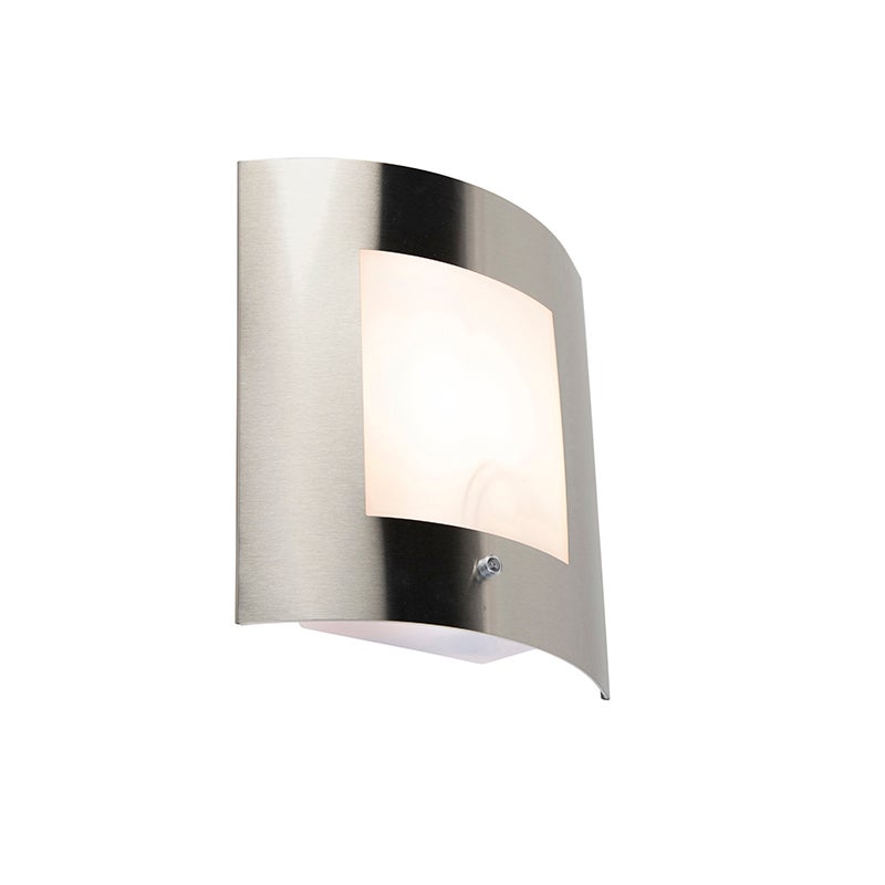 Lampa ścienna zewnętrzna stal IP44 czujnik zmierzchu - Emmerald
