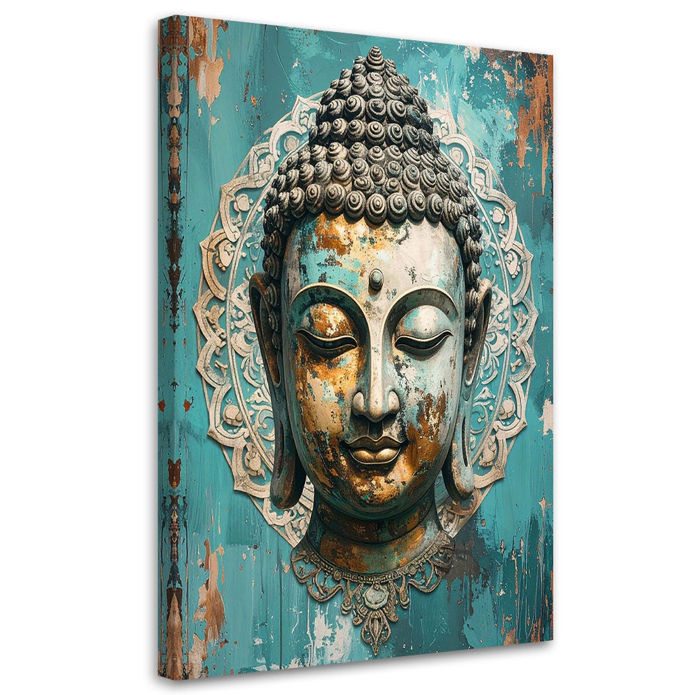 Obraz do salonu sypialni biura, Turkusowy Budda Zen Spa Orient 80x120
