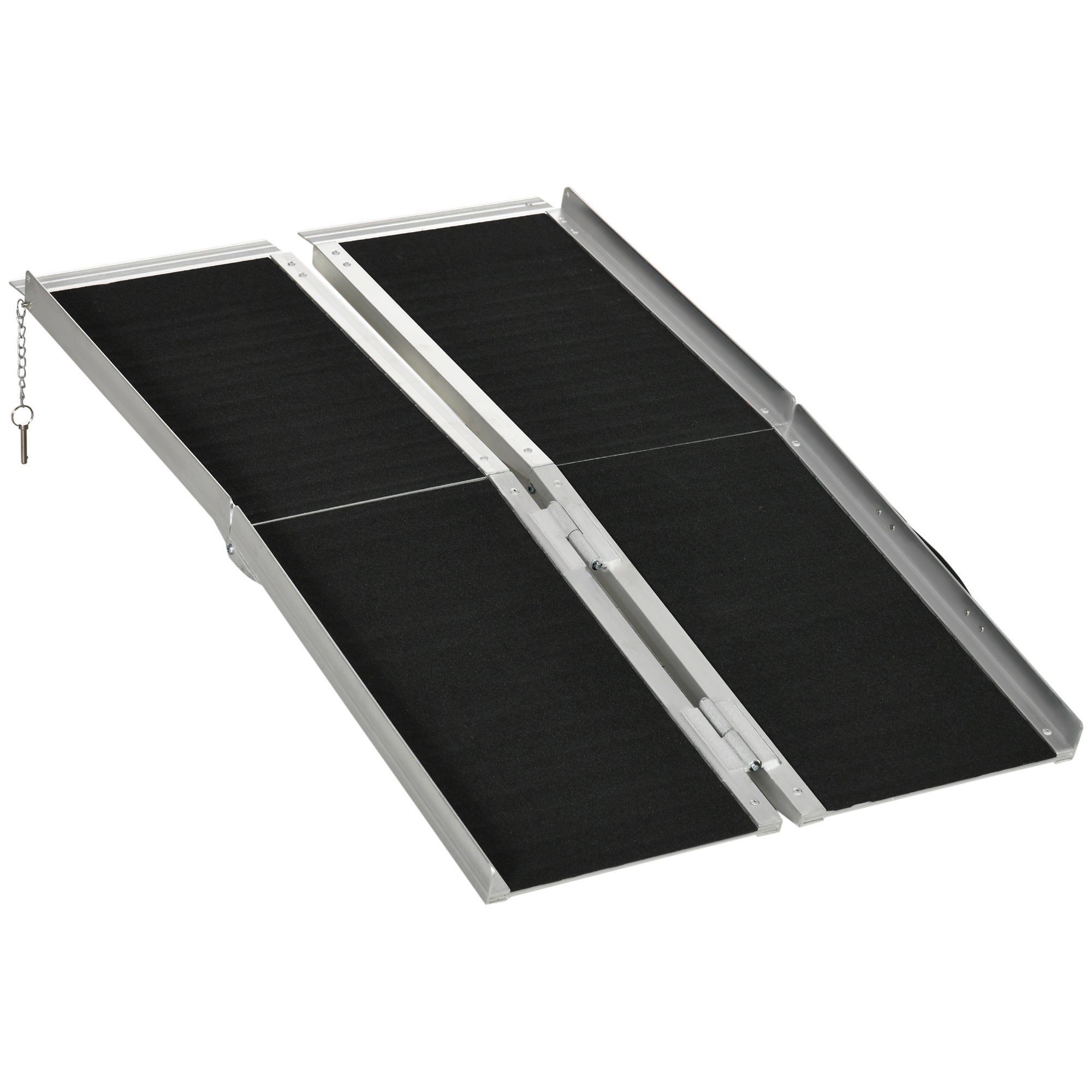 Rampa para silla de ruedas plegable 122x73,5 cm rampa portátil de aluminio rampa de umbral antideslizante negro