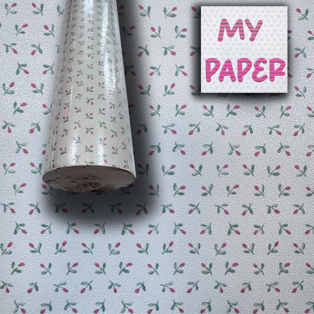 SUPER STOCK 0,56 €/m² - Rollo de 5,2 m² (10x0,52 m) de Papel Pintado Vinílico Lavable de Alta Calidad FLORES ROJAS