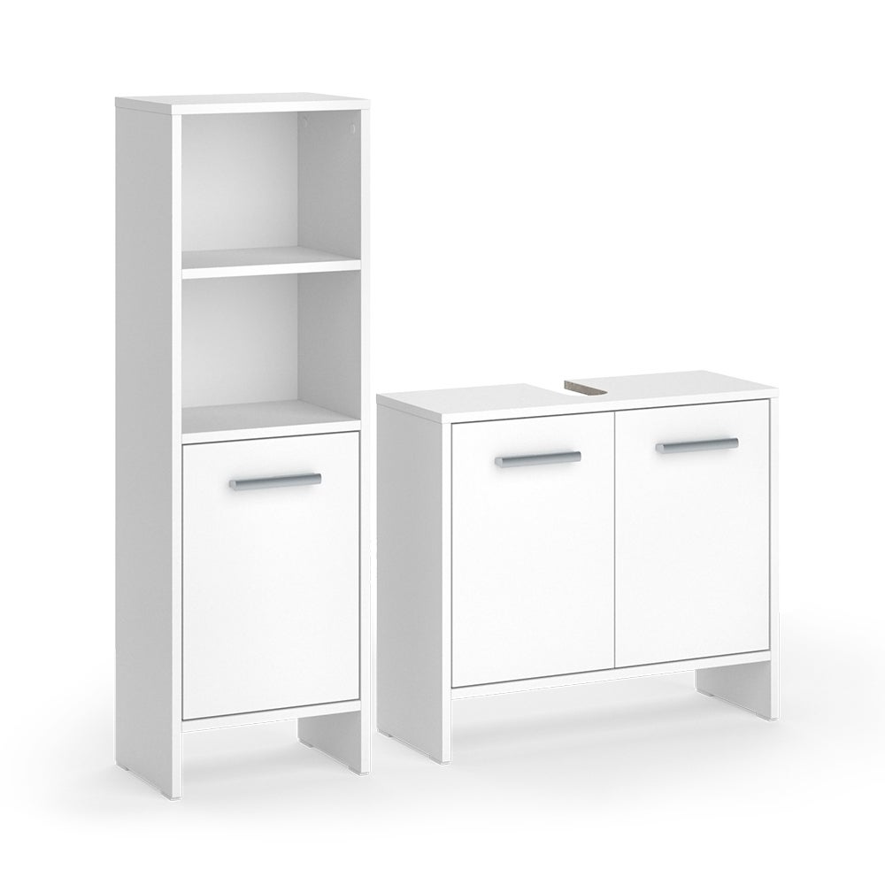 Vicco Zestaw mebli łazienkowych Karli, Biały, 2 części