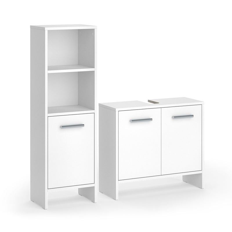 Vicco Zestaw mebli łazienkowych Karli, Biały, 2 części