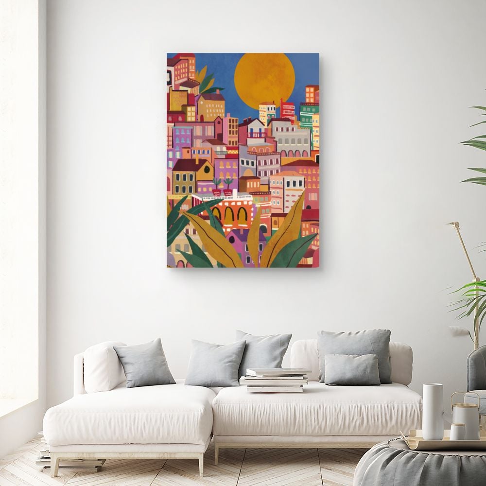 Toile Ville stylisée / 100x140cm / Fabriqué en France / DADA ART - 2