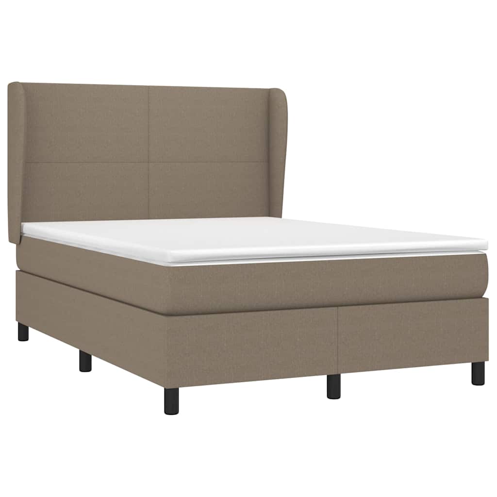 Cama box spring con colchón tela gris taupe 140x190 cm | Leroy Merlin