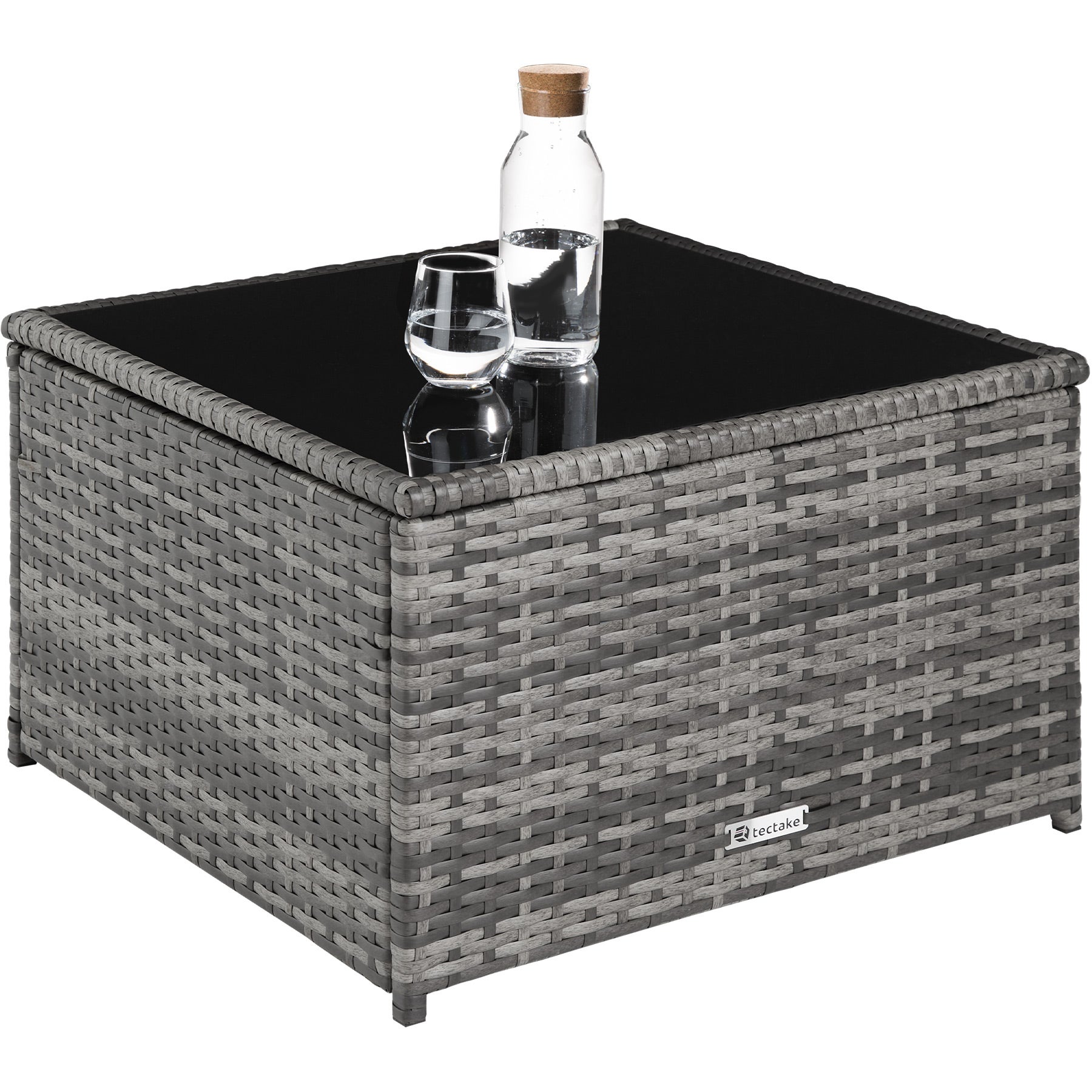 Salon de jardin en rotin et acier 6 places avec coffre de rangement résistant aux UV TECTAKE - 5