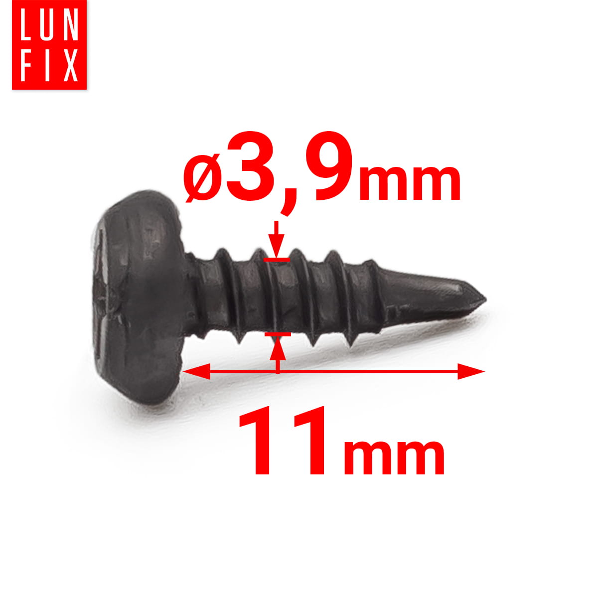 Wkręty do metalu pchełki fosfatowane 3,9x11mm 1000szt. - 2