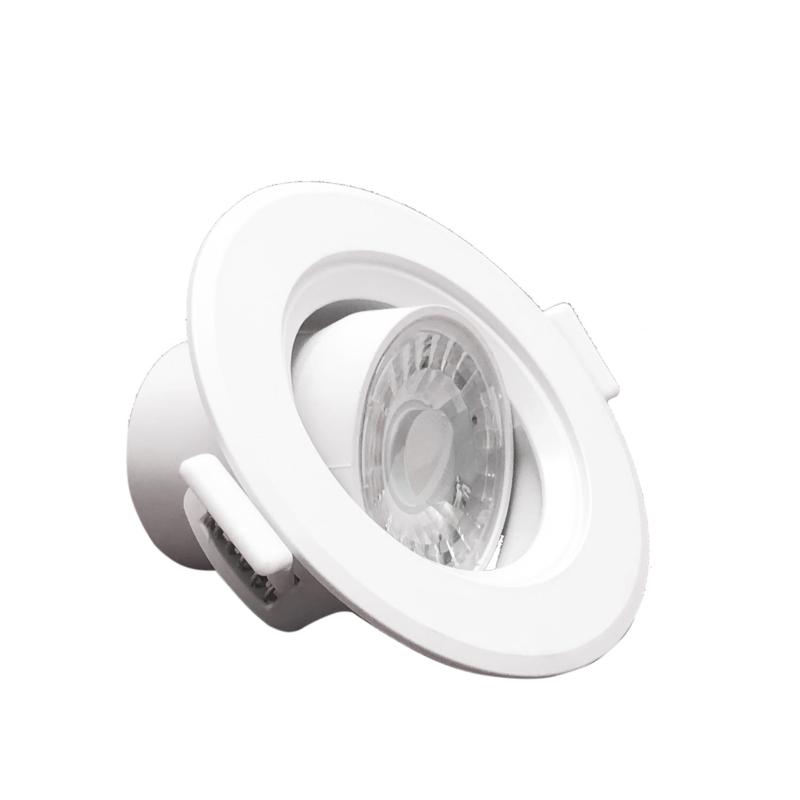 Pack de 10 - Spot LED Encastrable Orientable Rond Blanc 8W - Blanc Neutre 4000K - 5500K - SILAMP - 5