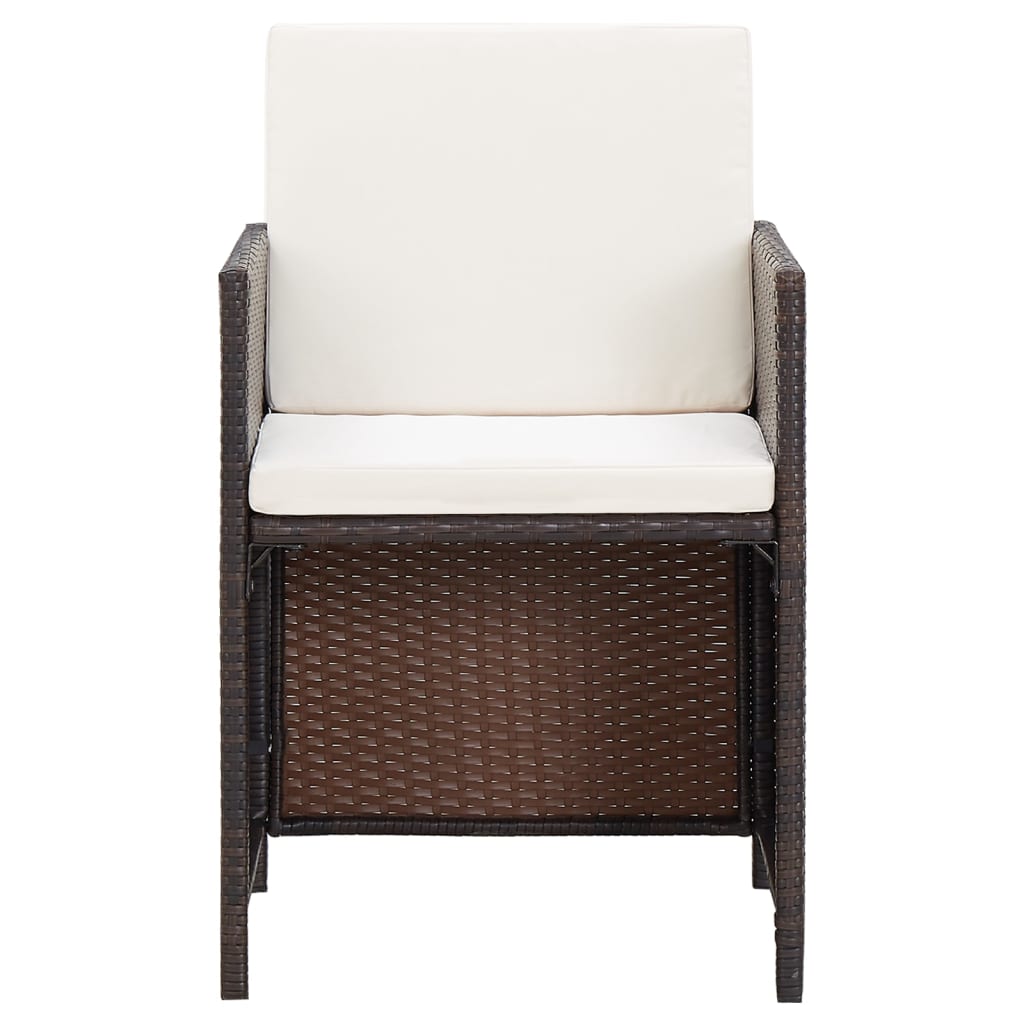 Maison Exclusive - Set Sedie da Giardino e Poggiapiedi 4 pz in Polyrattan Marrone - 4