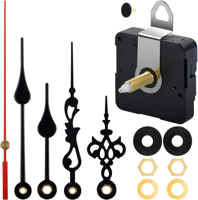 Mécanisme de Mouvement d'Horloge Mouvement D'Horloge à Quartz Silencieux MéCanisme D'Horloge Murale avec 2 Ensembles d'Aiguilles d'Horloge, pour Remp