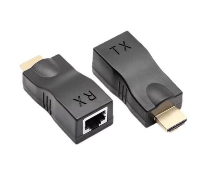Convertisseur HDMI vers RJ45, prolongateur de câble Unique sans Perte 30M, Adaptateur de Conversion HDMI vers RJ45 4k * 2k, Prend en Charge HDMI1.4 3D