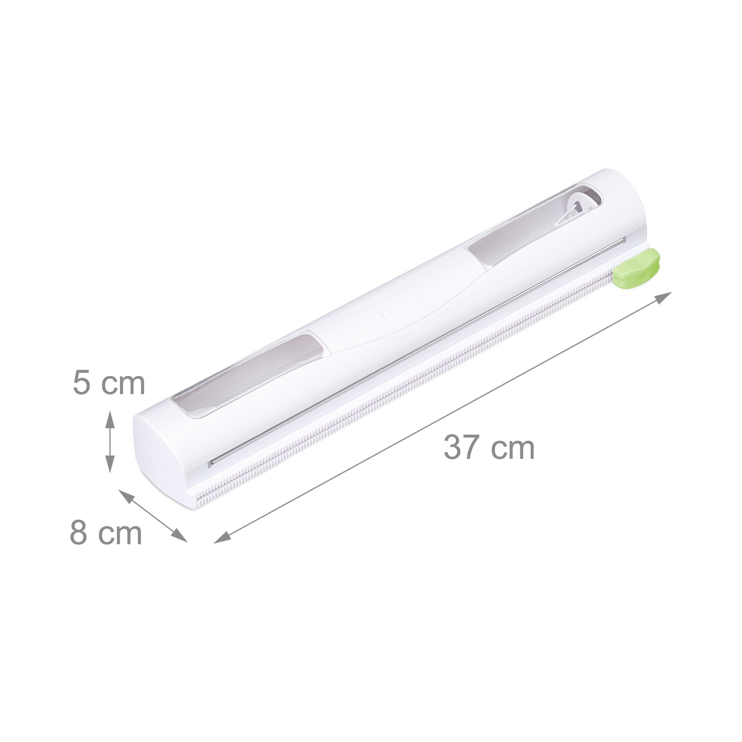 Set 2 Taglia Pellicola da Cucina, Dispenser Porta Rotoli Plastica & Alluminio, Taglierina 5x37x8 cm, Bianco, Relaxdays - 4