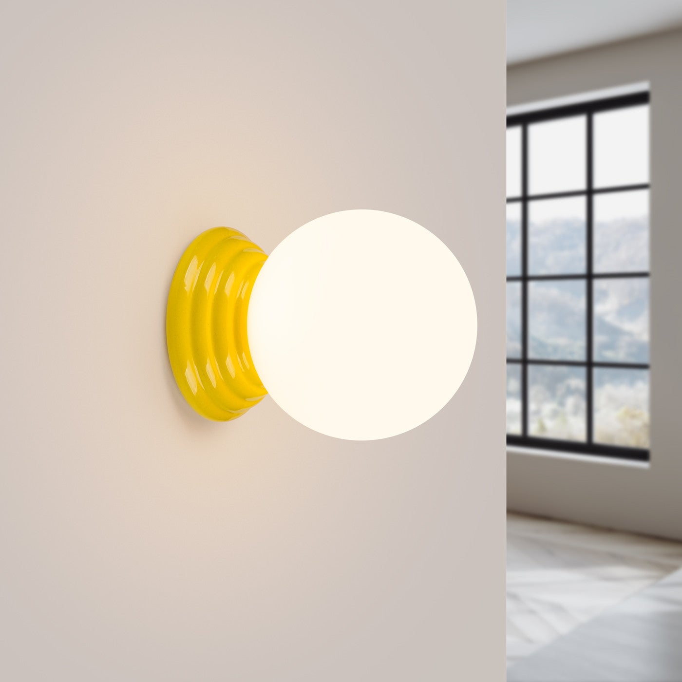 Kinkiet ścienny ceramiczny szkliwiony ZORI żółty 1xG9x15W ceramika / gips wym:12x12x16cm IP44 Sollux Lighting - 4