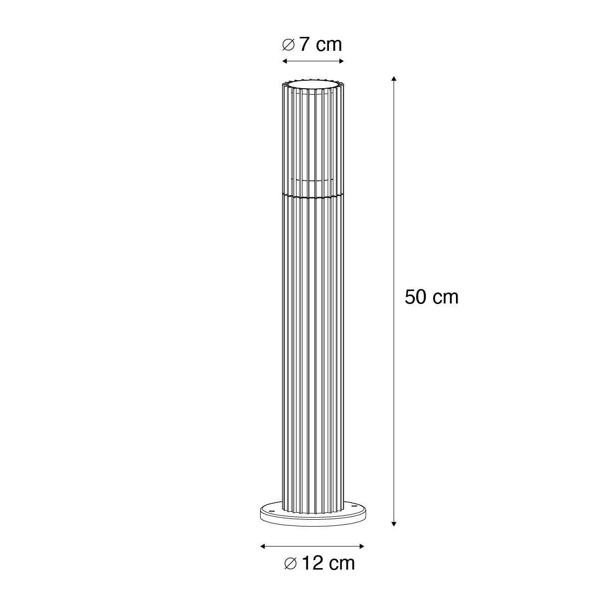 Qazqa design borne lumineuse extérieure pour jardin - Boris - noir, max. 7w, gu10, 50cm, IP44 - 3