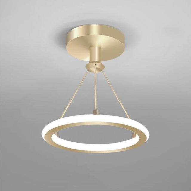 Lampa wisząca 19W, nowoczesny ściemnialny żyrandol LED z 3 temperaturami barwowymi (3000K/4500K/6500K), żyrandole sufitowe, jadalnia (złoty)