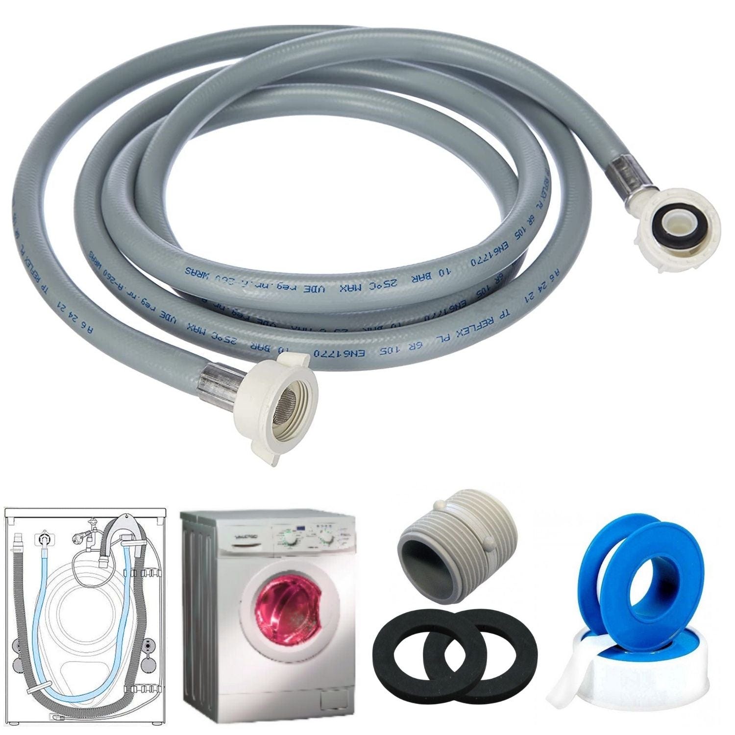 TUBO SCARICO LAVATRICE + CURVA PP CM 200 TUBO SCARICO LAVATRICE + CURVA PP CM 200