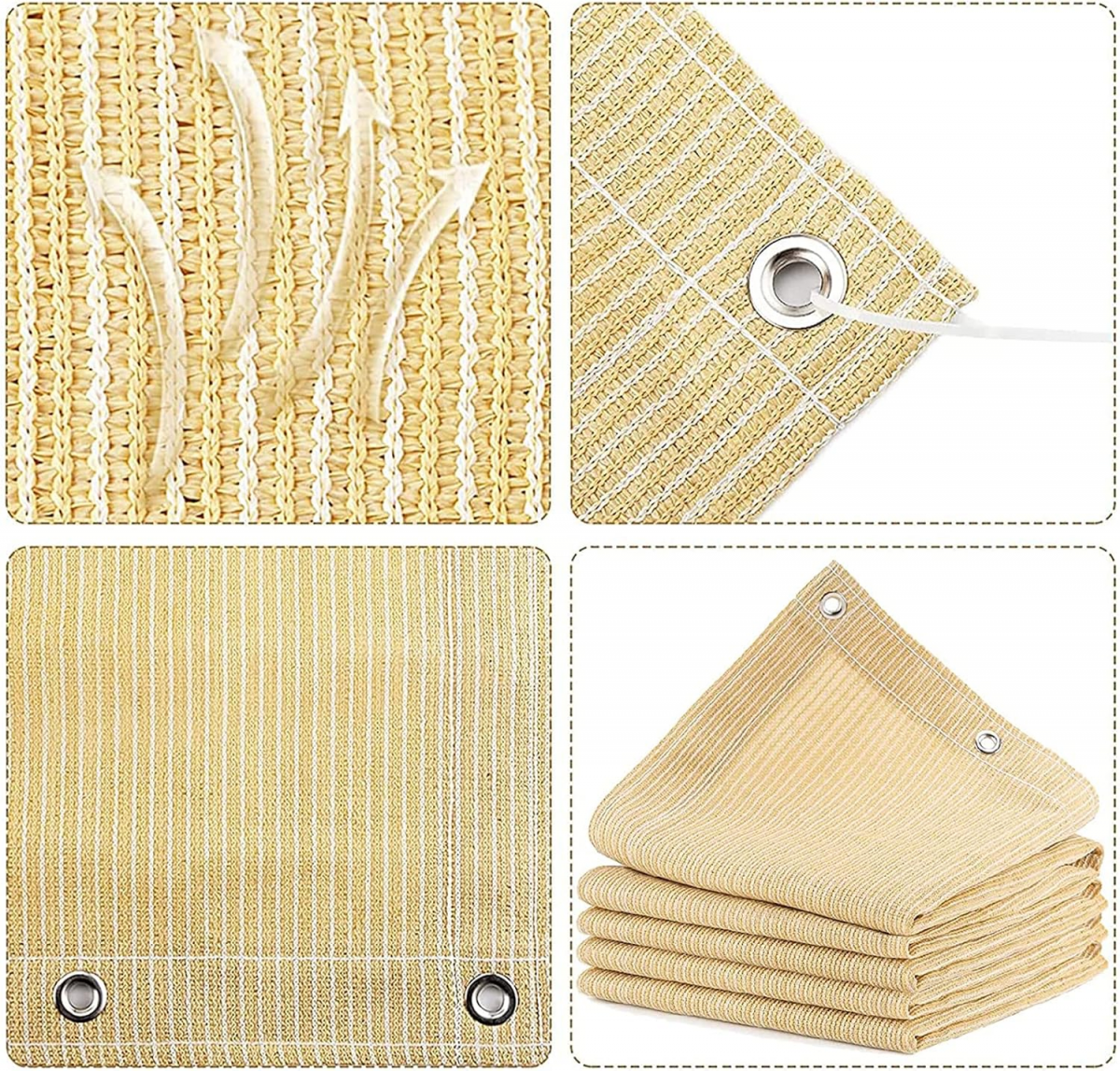 Voile d'ombrage rectangulaire en PEHD, protection UV 95 %, pour terrasse, balcon, camping (1 x 2 m) - 3