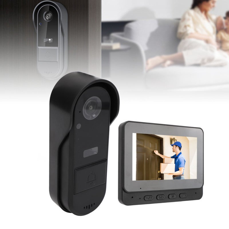 Visiophone sans fil 1080p 8 MP avec écran 4,3 pouces, caméra grand angle 170°, vision nocturne, audio bidirectionnel et IP66 - 4