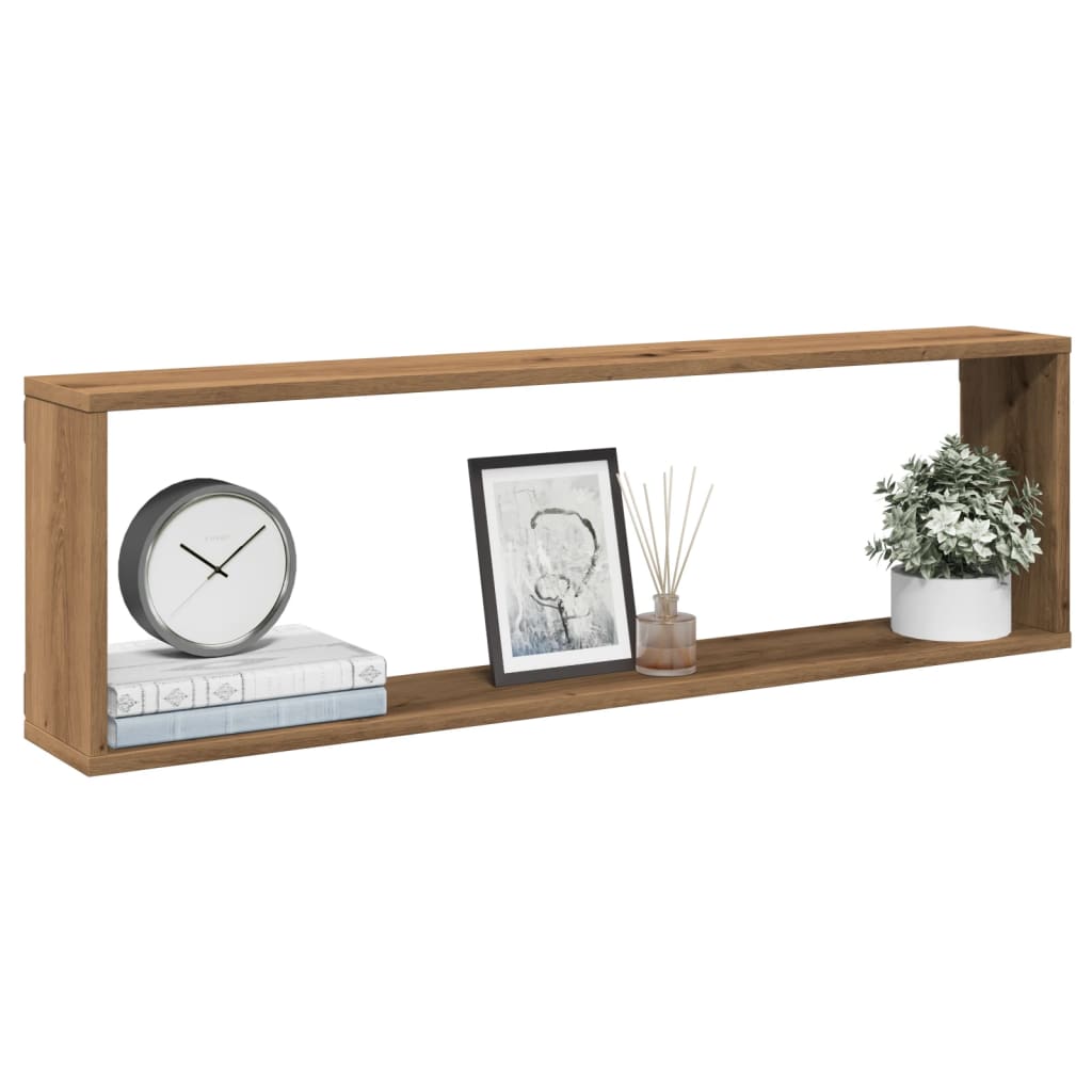 Étagères cube murales 2 pcs chêne artisanal bois ingénierie - COMFORTXL - 2