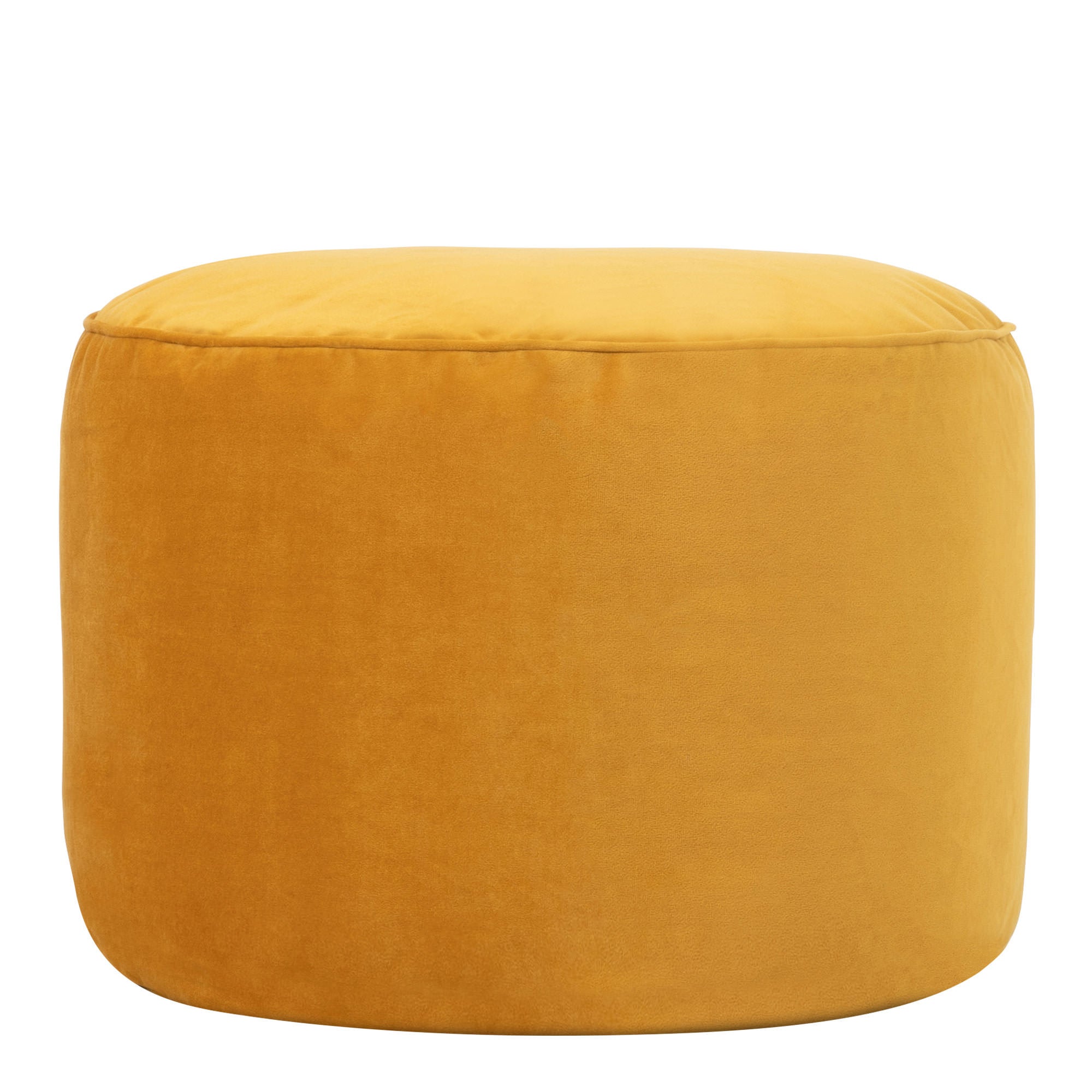 Pouf Rond Velour Pouf rond Icon velours jaune ocre, 55x55cm | Leroy Merlin