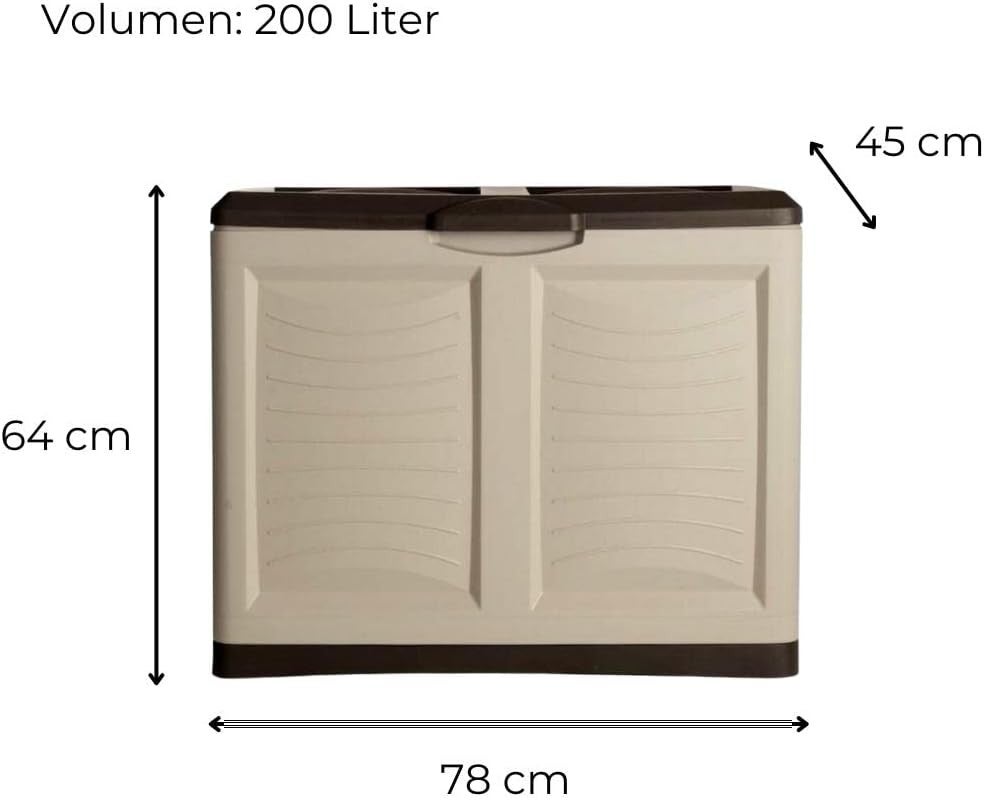 Bama Baule Mettitutto Box Contenitore 200 Lt Giochi Attrezzi Esterno Tortora - 4