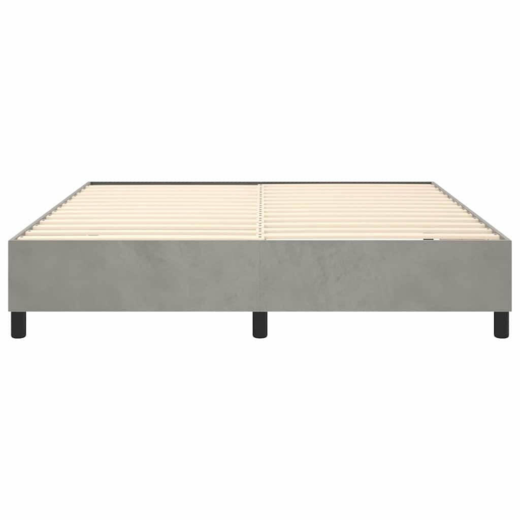 Cadre de lit sans matelas velours gris clair 200x200 cm - 6