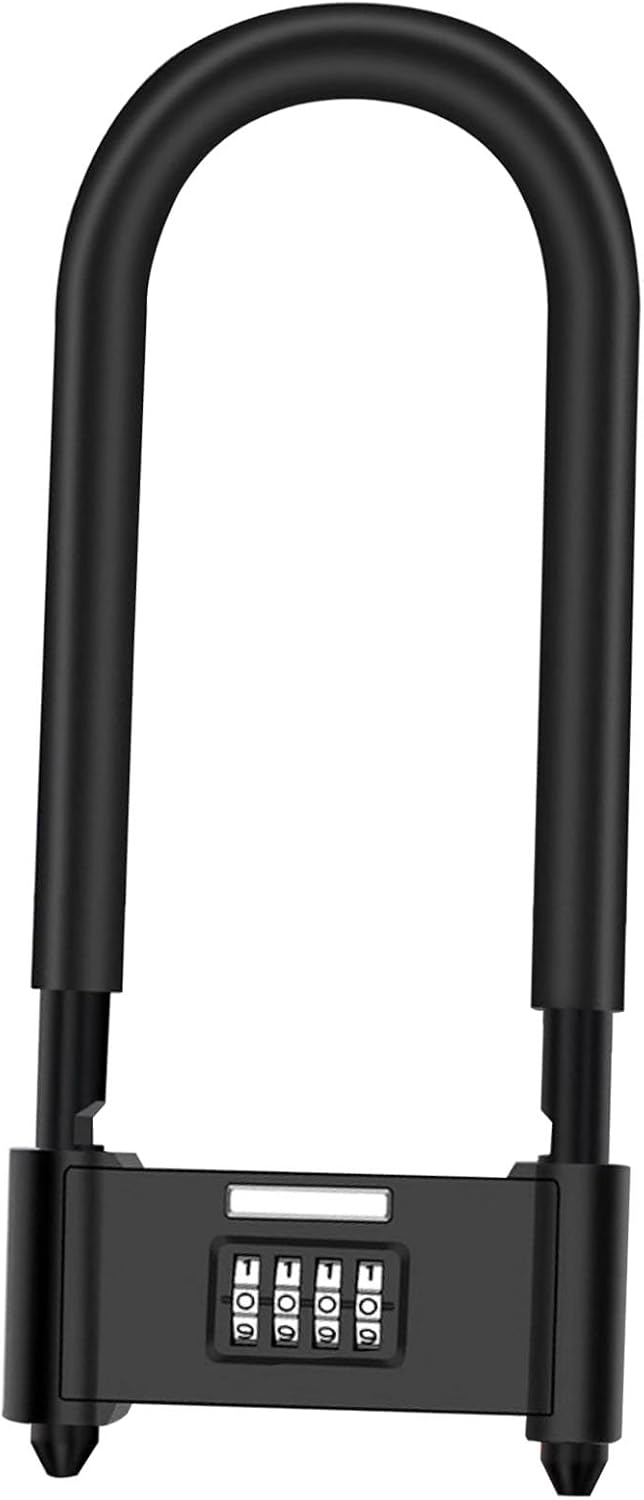 Cadenas à Combinaison 4 Chiffres Mousqueton Robuste En Forme De D - Sécurité Vélo, Casque, Bagage, Extérieur (Noir)