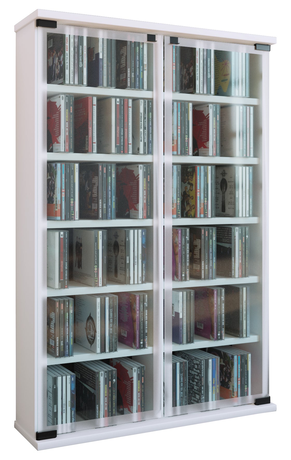 VCM Płyta CD / DVD Media Shelf Galerie Biały H. 92 x B. 60 x T. 18 cm