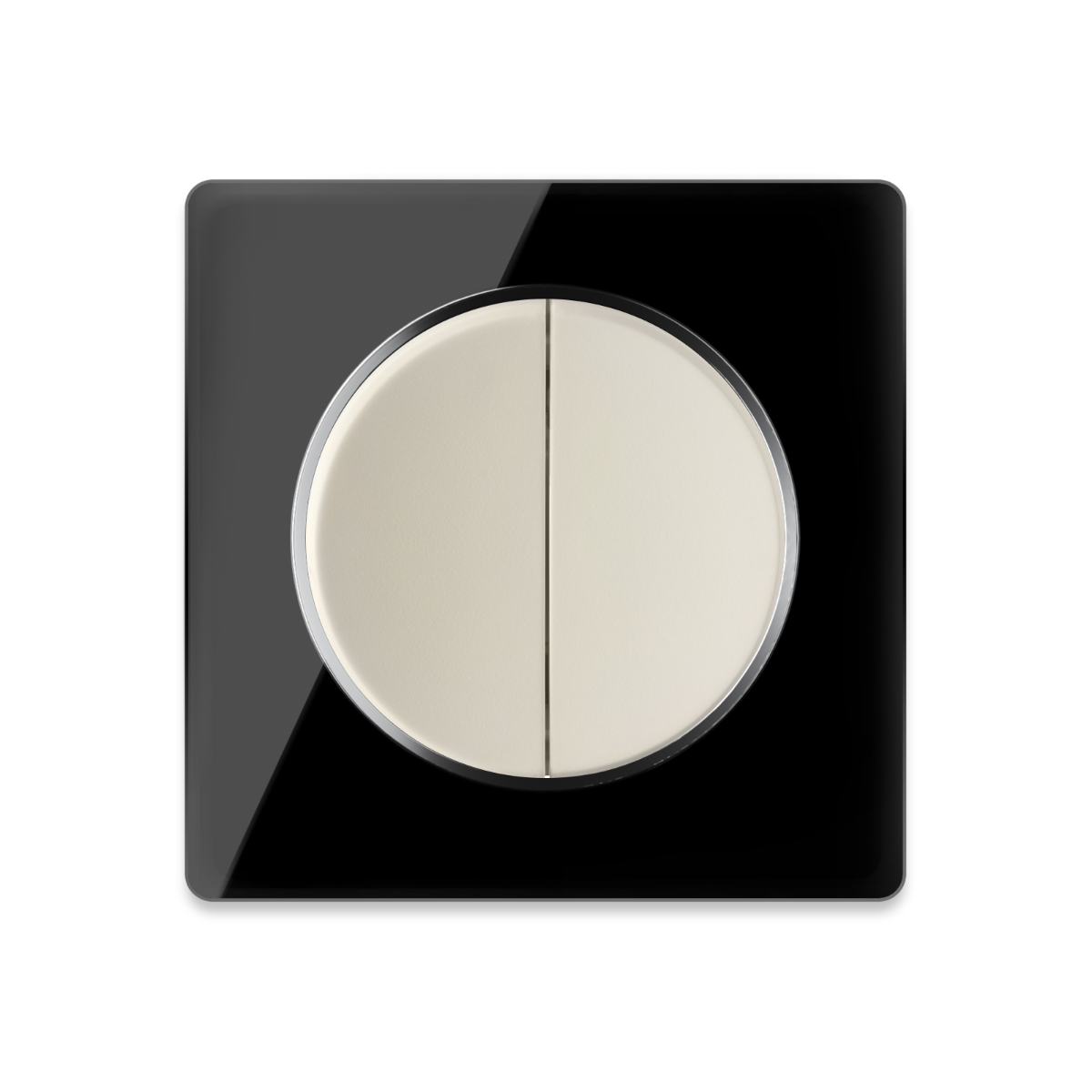 Interrupteur D'eclairage Mural Tactile Simple A Une Voie En Verre Noir Avec Bouton Rond De Haute Qualite Avec Retroeclairage Led 78980512