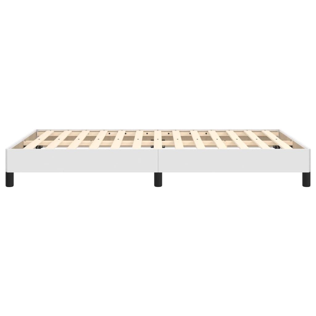 Cadre de lit sans matelas blanc 120 x 190 cm similicuir - 6