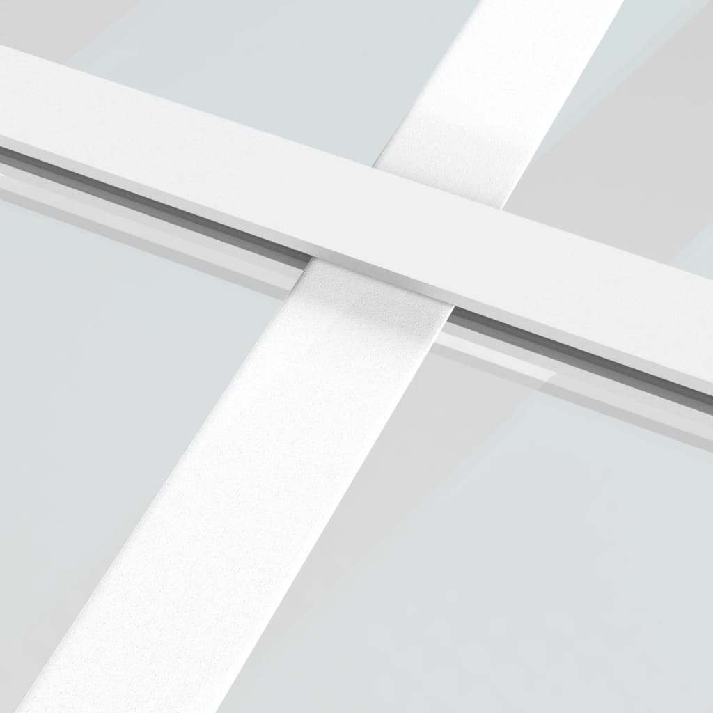 Porta interna 76x201,5 cm Bianco Vetro satinato Alluminio Rinforzato Design Moderno e Privacy - 5