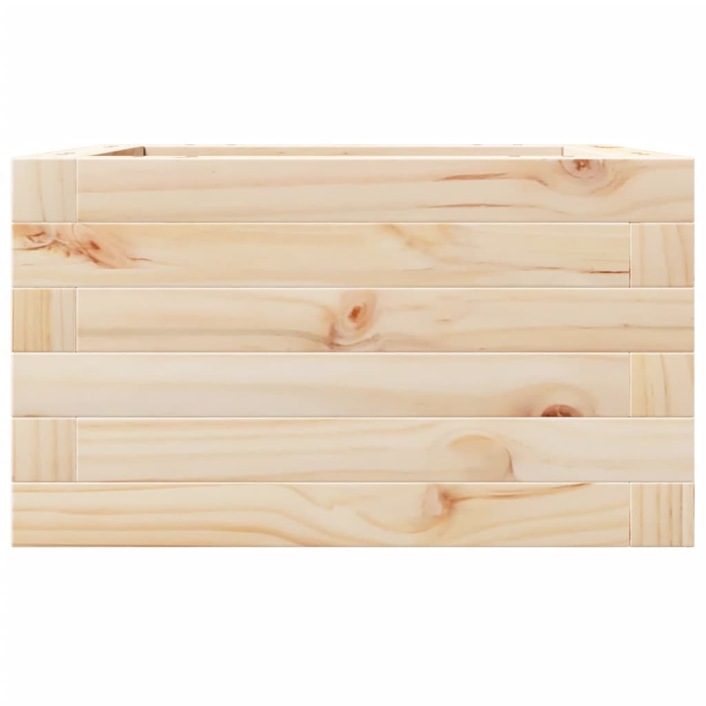 Jardinière bac lit surélevé plantes fleurs terrasse jardin 40 x 40 x 23 cm bois de pin massif marron 02_0037524 - 2